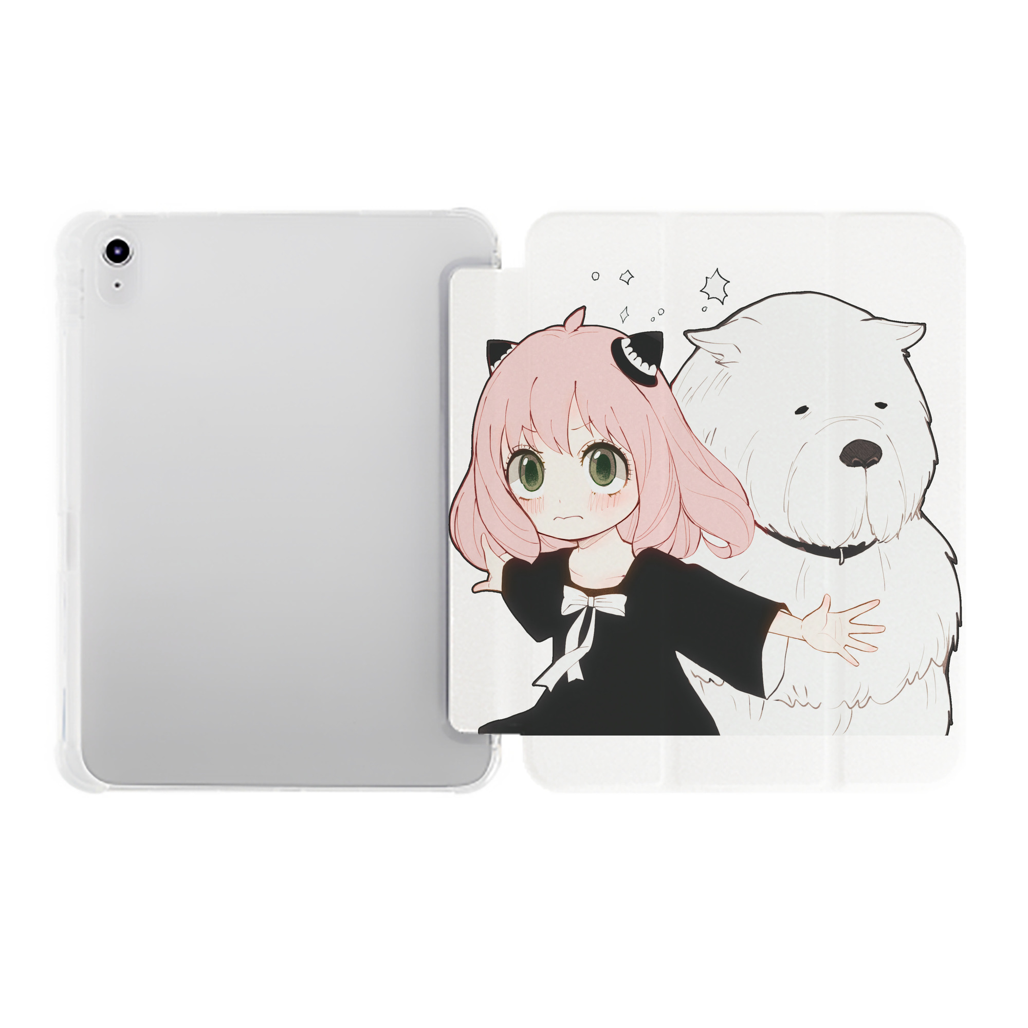 （画像用） SPY×FAMILY间谍家家酒 IPad ケース ペン収納付き 三つ折りスタンド PUレザー×シリコン 対応機種9.5/10.5/10.9インチ